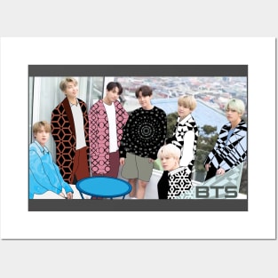 BTS korean boyband with vector clothes Posters and Art